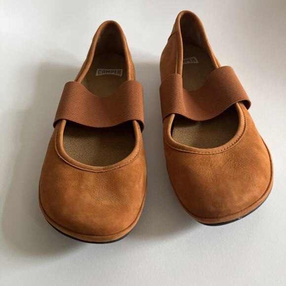 Camper Right Nina Ballerina Flats Brown Nubuck Leather Women’s Size 40  New - Picture 6 of 13